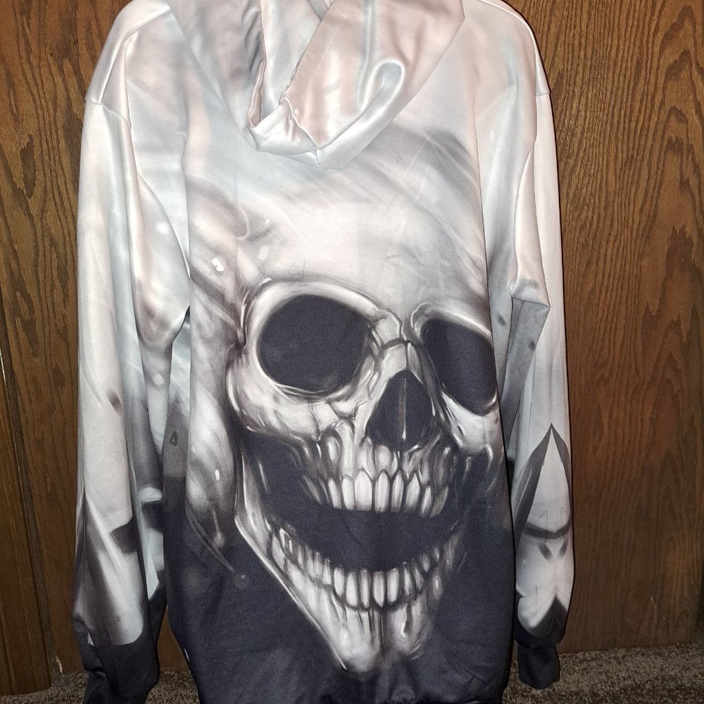 Awesome Skull-All Over Print Unisex Hoodie size XXL/XXXL - Picture 3 of 11